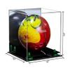Better Display Cases Acrylic Bowling Ball Display Case with Mirror Case, Green Risers and Black Base (B33/A028) view 2