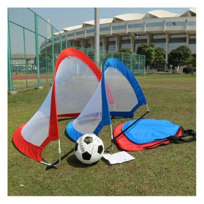 Soccer Goals Hua Mini Children Pop The Football Goal, Indoor and Outdoor Garden Soccer Training Nets, Lightweight and Portable, 2 Sizes (Color : Blue, Size : 80x120cm)