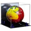 Better Display Cases Acrylic Bowling Ball Display Case with Mirror Case, Navy Blue Risers and Black Base (B33/A028) view 1