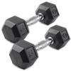Philosophy Gym Rubber Coated Hex Dumbbell Hand Weights, 12 lb Pair view 1