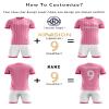 ORKY Custom Soccer Jersey with Short Men Youth Kids Football Uniform Full Kit(Pink 110cm) view 2