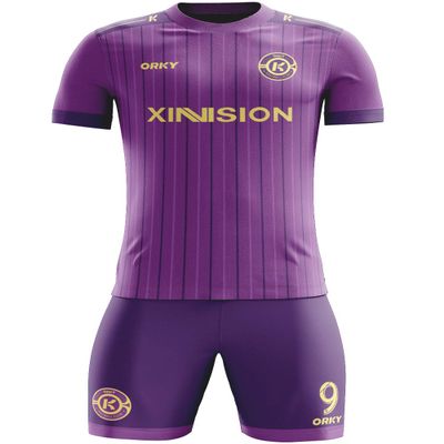 ORKY Custom Soccer Jersey with Short Men Youth Kids Football Uniform Full Kit(Purple 120cm)