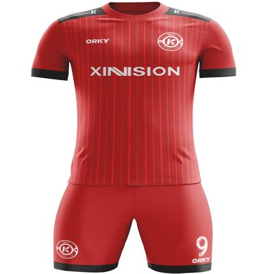 ORKY Custom Soccer Jersey with Short Men Youth Kids Football Uniform Full Kit(Red 2XL)