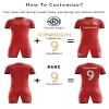 ORKY Custom Soccer Jersey with Short Men Youth Kids Football Uniform Full Kit(Red 2XL) view 2