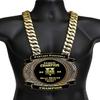 Championship Belt, New Neck Version, Bling Thing, Giant Heavy Neck Chain and Customizable, Personalized, All Sports, Fantasy Football, Sales Contests, Satin Lined Gift Box, Scratch Resistant Engraving view 1