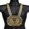 Championship Belt, New Neck Version, Bling Thing, Giant Heavy Neck Chain and Customizable, Personalized, All Sports, Fantasy Football, Sales Contests, Satin Lined Gift Box, Scratch Resistant Engraving view 2