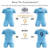 ORKY Custom Soccer Jersey with Short Men Youth Kids Football Uniform Full Kit(Blue XL) view 2