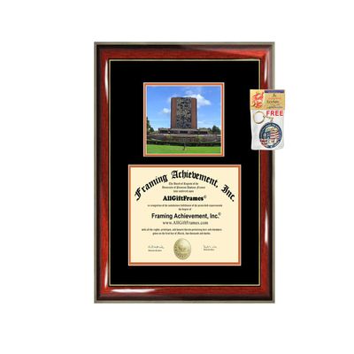 AllGiftFrames Diploma Frame Bowling Green State University Campus Photo Custom Degree Framing Document Graduation Gift BGSU Graduate Certificate Double Holder