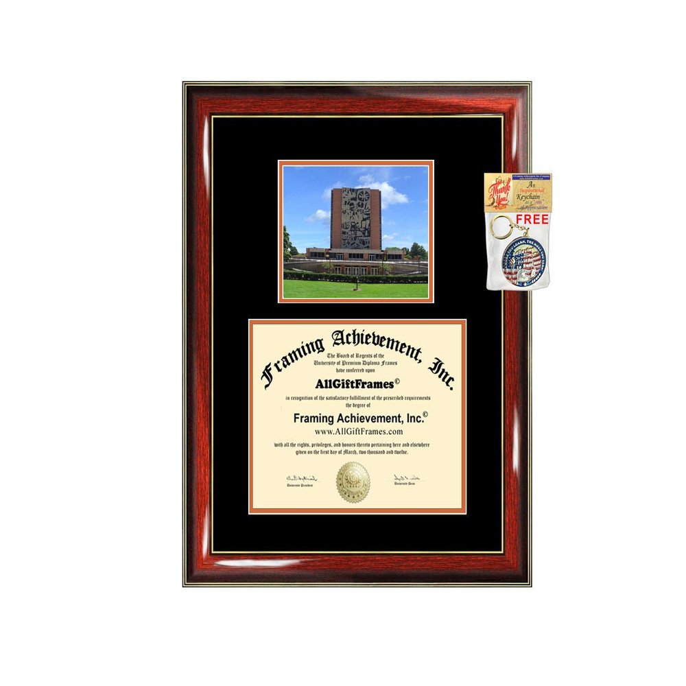 AllGiftFrames Diploma Frame Bowling Green State University Campus Photo Custom Degree Framing Document Graduation Gift BGSU Graduate Certificate Double Holder