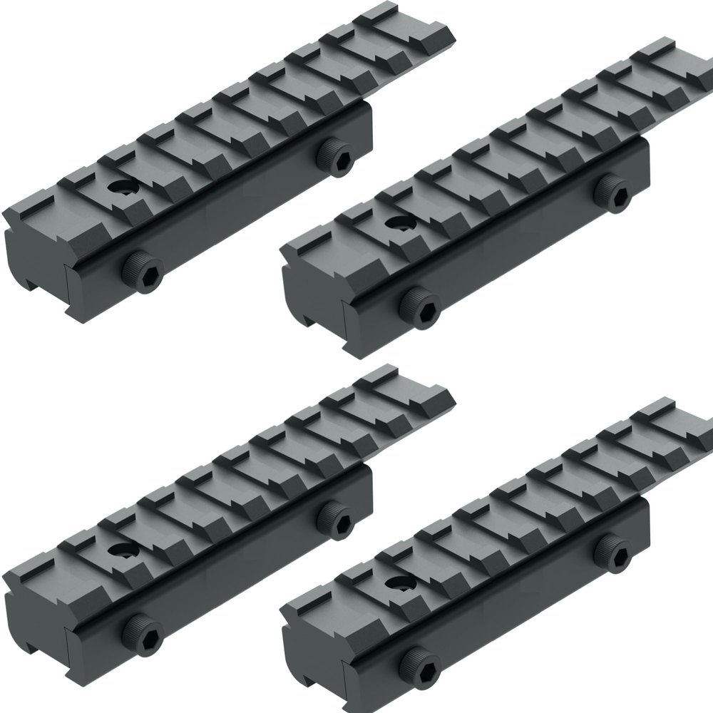 Sniper 3/8" to 7/8" Dovetail to Picatinny Adapter Mount, Low Profile Dovetail to Picatinny Rail Adapter 11mm to 20mm Picatinny Rail Riser Mount (4PCS)
