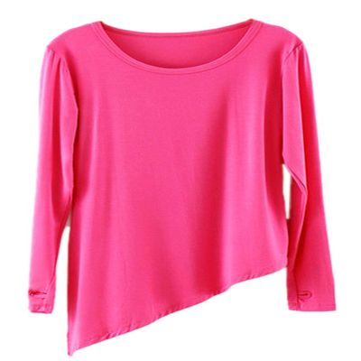 Angcoco Women's Slit Irregular Hem Latin Dance Top Salsa Dancing Dress Ballroom Dance Shirt