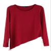 Angcoco Women's Slit Irregular Hem Latin Dance Top Salsa Dancing Dress Ballroom Dance Shirt view 1