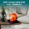 Better Display Cases Acrylic Display Case for Collectibles, Full Size Soccer Ball Display Case,Navy Blue Risers & Black Base, Handcrafted Showcase Box.DIM;9.75" L x 9.75" W x 9.75" H.(B02/A027) view 2