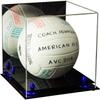 Better Display Cases Acrylic Volleyball Display Case with Mirror Case, Navy Blue Risers and Black Base (B02/A027) view 1