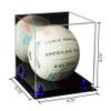 Better Display Cases Acrylic Volleyball Display Case with Mirror Case, Navy Blue Risers and Black Base (B02/A027) view 2