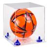 Better Display Cases Acrylic Display Case for Collectibles, Full Size Soccer Ball Display Case,Navy Blue Risers & Clear Base, Handcrafted Showcase Box.DIM;9.75" L x 9.75" W x 9.75" H. (B02/A027) view 1