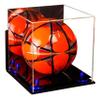 Better Display Cases Acrylic Display Case for Collectibles, Full Size Soccer Ball Display Case,Navy Blue Risers & Black Base,WM, Handcrafted Showcase Box.DIM;9.75" L x 9.75" W x 9.75" H. (B02/A027) view 1