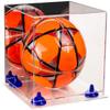Better Display Cases Acrylic Display Case for Collectibles, Full Size Soccer Ball Display Case,Navy Blue Risers & Clear Base, Handcrafted Showcase Box.DIM;9.75" L x 9.75" W x 9.75" H. (B02/A027) view 1