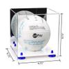 Better Display Cases Acrylic Volleyball Display Case with Mirror Case, Navy Blue Risers and White Base (B02/A027) view 2