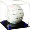 Better Display Cases Acrylic Volleyball Display Case with Clear Case, Navy Blue Risers and Black Base (B02/A027) view 1