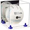 Better Display Cases Acrylic Volleyball Display Case with Mirror Case, Navy Blue Risers and Clear Base (B02/A027) view 1