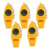 5Pcs Whistles, Crisp Sound Whistle with Thermometer, 4 in 1 Traveling Essential Tools for Camping, Hiking, Mountain Climbing, Outdoor Activity view 1