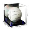Better Display Cases Acrylic Volleyball Display Case with Mirror Case, Navy Blue Risers, Wall Mount and Black Base (B02/A027) view 2