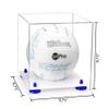 Better Display Cases Acrylic Volleyball Display Case with Clear Case, Navy Blue Risers and White Base (B02/A027) view 2
