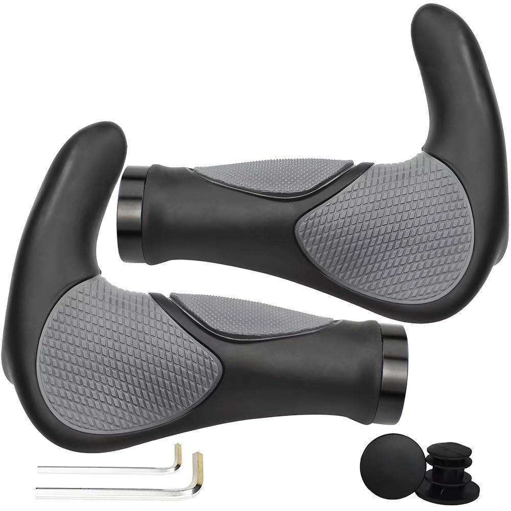Bike Handlebar Grips, Soft Gel Inserts Shock Resistance Ergonomics Comfort Design,for MTB Bicycle Mountain Bike Grip