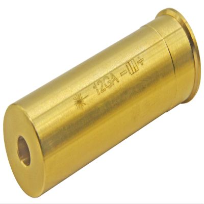MOSANDON 12-Gauge Red Dot Laser Bore Sight in Chamber Cartridge 12GA Laser Bore Sighter with Two Sets of Batteries (Brass)