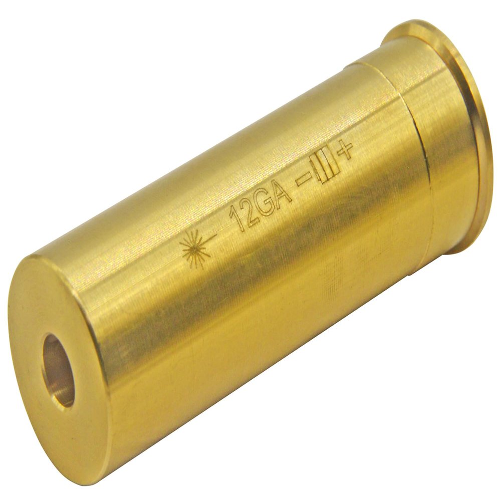 MOSANDON 12-Gauge Red Dot Laser Bore Sight in Chamber Cartridge 12GA Laser Bore Sighter with Two Sets of Batteries (Brass)