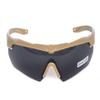 GALAXYLENSE ANSI Z87.1 Combat Tactical Military Ballistic EYE SHIELD Shooting High Impact Resistance Sunglasses 3 Replacement lenses Eye Prescription Glass Holder (Khaki) view 2