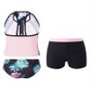 Yartina Kids Girls 3Pcs Swimsuit Floral Printed Tank Tops Cami with Bottoms Shorts Set Swimwear Bathing Suit Black Floral 14 view 4
