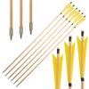 ZSHJGJR 31.5 Inch Archery Turkey Feather Fletching Wooden Arrows Traditional Hunting Arrows with Broadheads for Recurve Longbow Shooting Target Practice (type1 Yellow, 12pcs) view 1