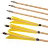 ZSHJGJR 31.5 Inch Archery Turkey Feather Fletching Wooden Arrows Traditional Hunting Arrows with Broadheads for Recurve Longbow Shooting Target Practice (type1 Yellow, 12pcs) view 3