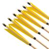 ZSHJGJR 31.5 Inch Archery Turkey Feather Fletching Wooden Arrows Traditional Hunting Arrows with Broadheads for Recurve Longbow Shooting Target Practice (type1 Yellow, 12pcs) view 4