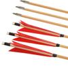 ZSHJGJR 31.5 Inch Archery Turkey Feather Fletching Wooden Arrows Traditional Hunting Arrows with Broadheads for Recurve Longbow Shooting Target Practice (type1 red, 12pcs) view 3