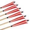 ZSHJGJR 31.5 Inch Archery Turkey Feather Fletching Wooden Arrows Traditional Hunting Arrows with Broadheads for Recurve Longbow Shooting Target Practice (type1 red, 12pcs) view 4