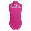 Freebily Kids Girls Basic One-Piece Unitard Gymnastics Leotard Sleeveless Lace Back Ballet Dance Bodysuit Yoga Dancewear Rose Red(Lace) 7-8 Years view 1