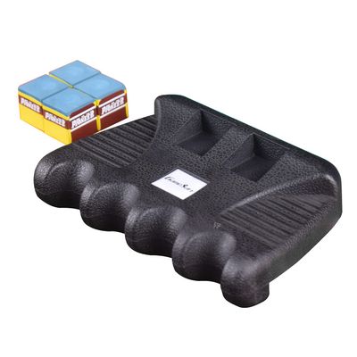 GAMESUN Portable Rubber Storage Rack, 4pcs Chalk, Non-Slip Rear, Heavy Weighted Base, Durable Rubber, Cue Not Included