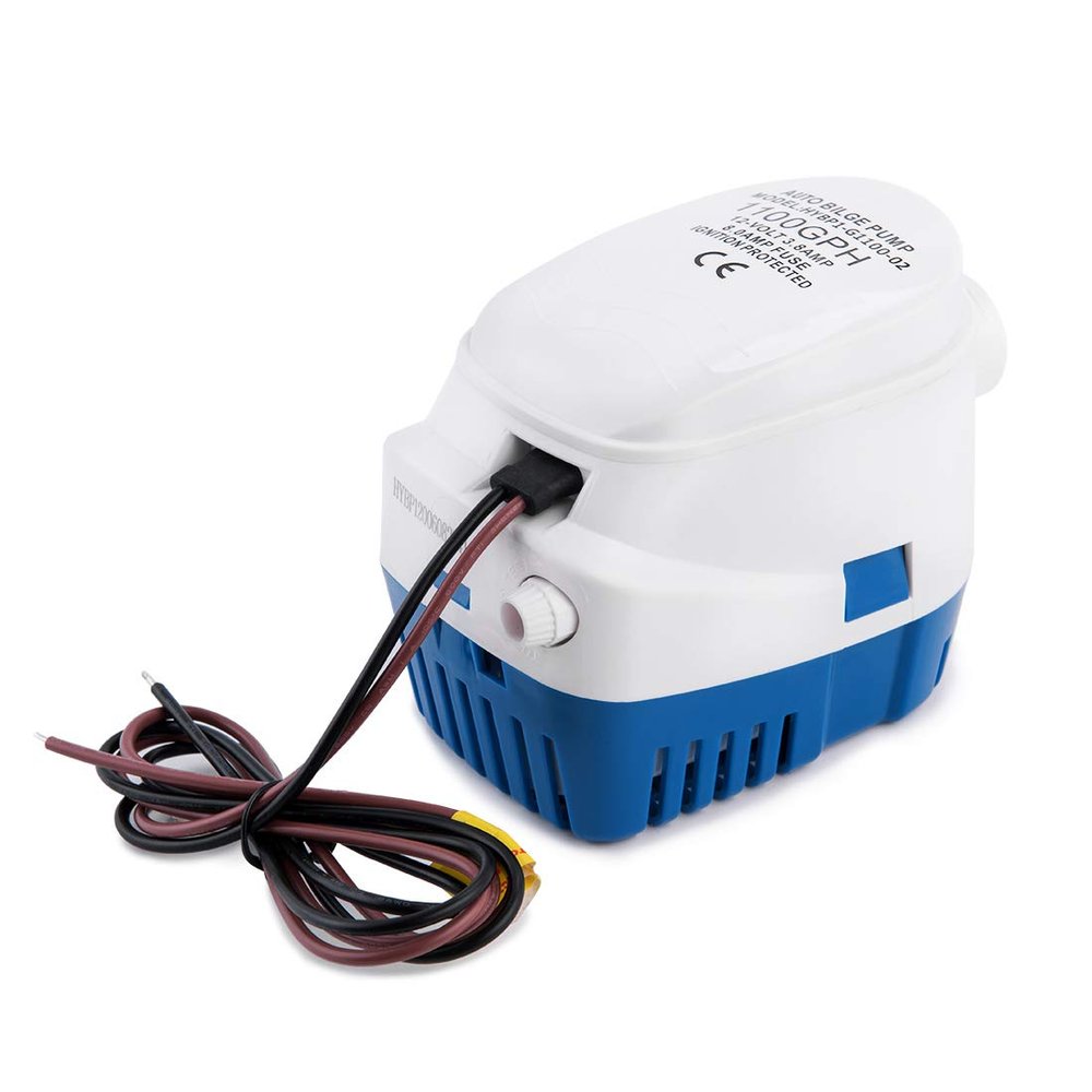 Dontmiss Automatic Submersible Small Boat Bilge Pump 12v Non-polar 1100gph Auto with Float Switch bilge pump for boat(Outlet Diameter1 1/8")