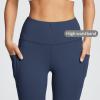 baleaf Leggings for Women Tummy Control with Pockets Deep Workout High Waisted Athletic 7/8 Gym Ultra Soft Petite Yoga Ankle Pants Navy L view 4