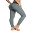 baleaf Workout Leggings for Women Tummy Control with Pockets High Waisted Athletic 7/8 Ultra Soft Gym Yoga Petite Ankle Pants Gray 2XL view 1