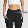 baleaf Leggings with Pockets for Women Black Tummy Control Leggings Workout High Waisted Compression Yoga Ankle Pants Black XL view 4