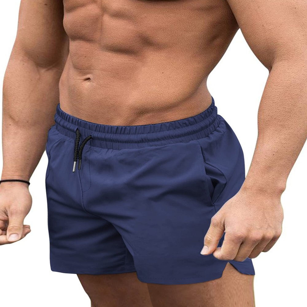 COOFANDY Men Swim Shorts Lightweight Classic Fit Sport Shorts with Mesh Lining Navy Blue