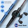 Cadence Vigor Baitcasting Rod 2-Piece Fishing Rods Ultralight & Sensitive Baitcaster Rod-33 Ton Carbon Fuji Reel Seat & Stainless Steel Guides with SiC Inserts Portable Baitcast Rods view 3