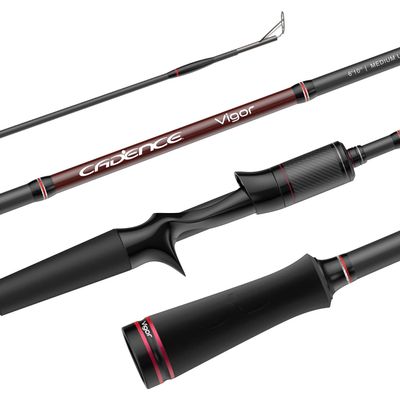 Cadence Vigor Baitcasting Rod 2-Piece Fishing Rods Ultralight & Sensitive Baitcaster Rod-30 Ton Carbon Fuji Reel Seat & Stainless Steel Guides with SiC Inserts Portable Baitcast Rods