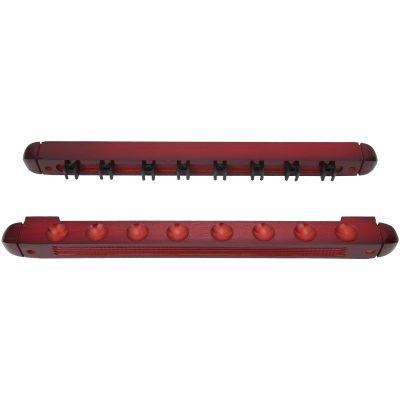 Faceuer Pool Cues Rack, Wooden Wall Mounted 48cm 8 Holes Pool Cues Holder, Wine Red Billiards Accessory for Holding American Large Stick