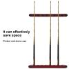 Faceuer Pool Cues Rack, Wooden Wall Mounted 48cm 8 Holes Pool Cues Holder, Wine Red Billiards Accessory for Holding American Large Stick view 3