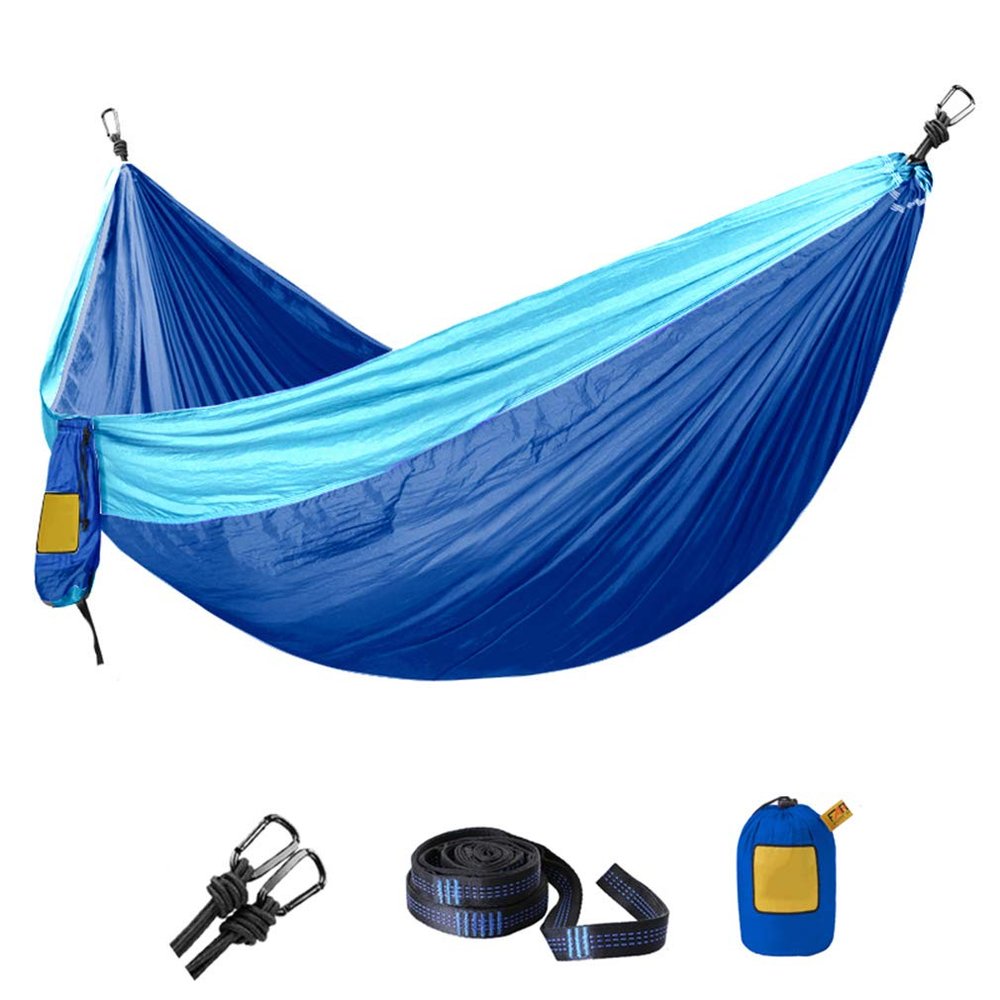 Single Double Hammock Camping Swing Adult Outdoor Backpacking Travel Survival Hunting Sleeping Bed Portable with 2 Straps 2 Carabiner, 300cm200cm